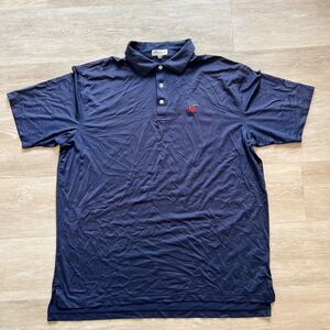 Peter Millar Summer Comfort Cherry Embroidery Blue Polo Men's-Size XL